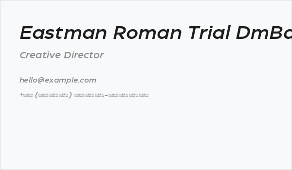 Eastman Roman Trial DmBd It Business Card