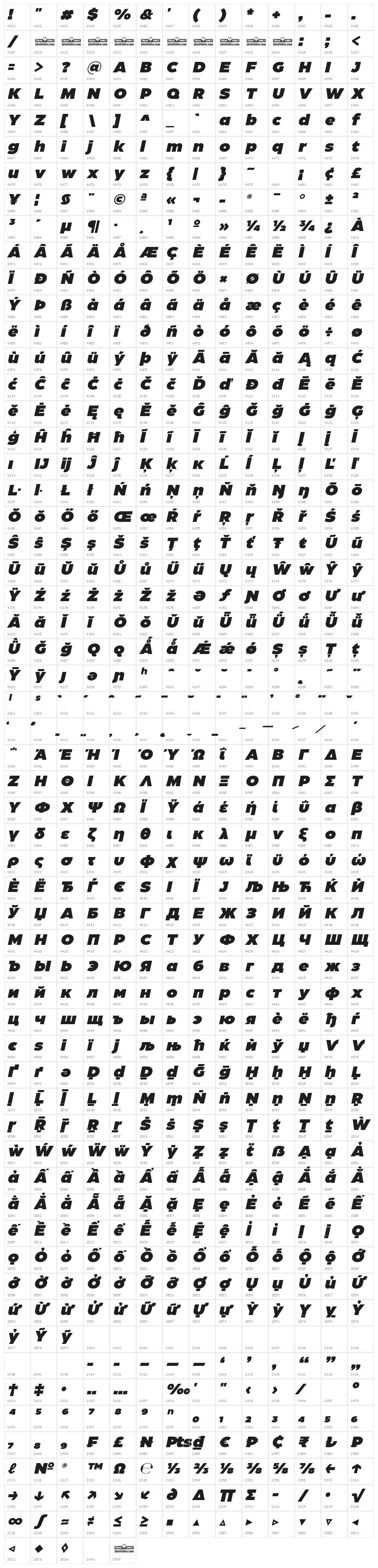 Eastman Roman Trial Hv It Character Map