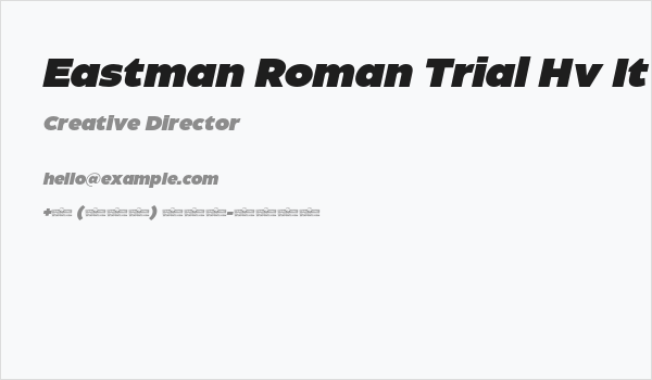 Eastman Roman Trial Hv It Business Card