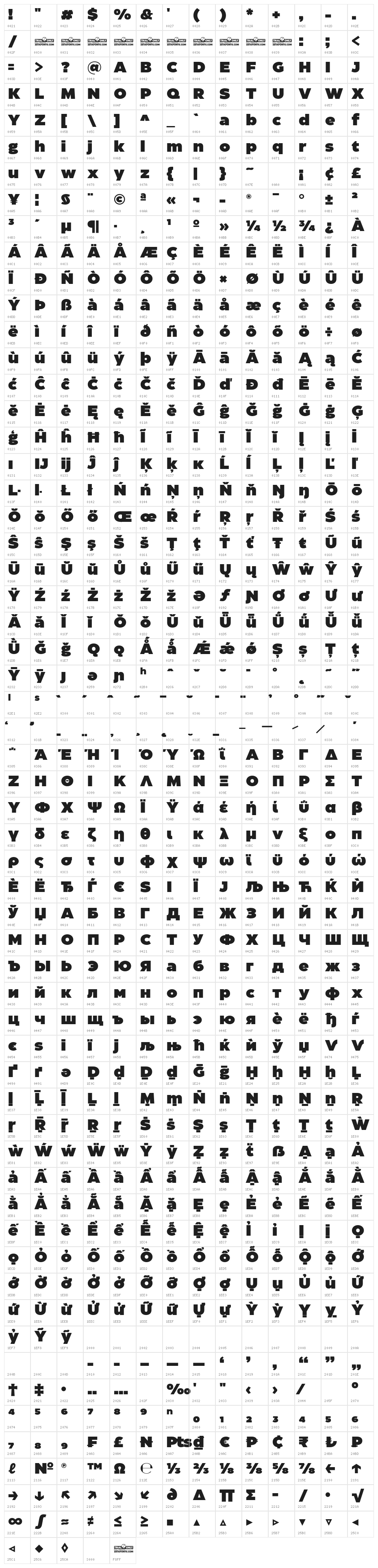 Eastman Roman Trial Hv Character Map