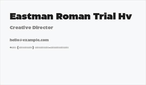 Eastman Roman Trial Hv Business Card