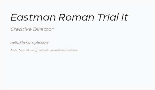 Eastman Roman Trial It Business Card