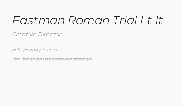 Eastman Roman Trial Lt It Business Card