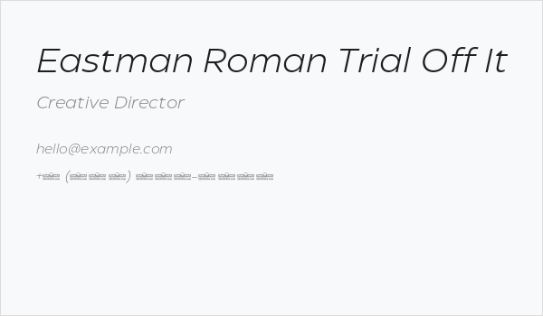 Eastman Roman Trial Off It Business Card