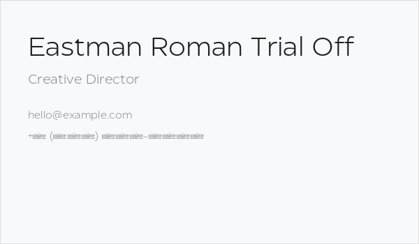 Eastman Roman Trial Off Business Card