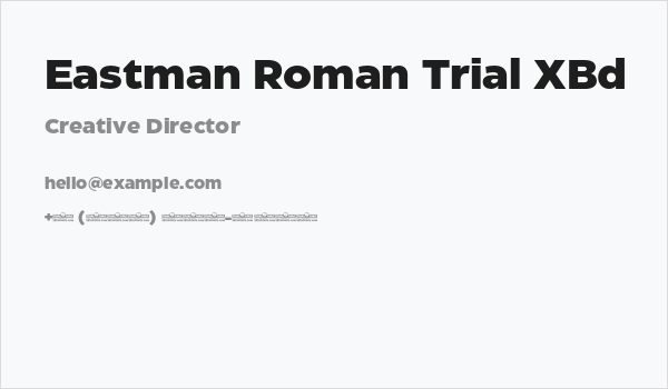 Eastman Roman Trial XBd Business Card