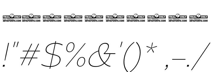 Eastman Roman Trial XLt It Font OTHER CHARS