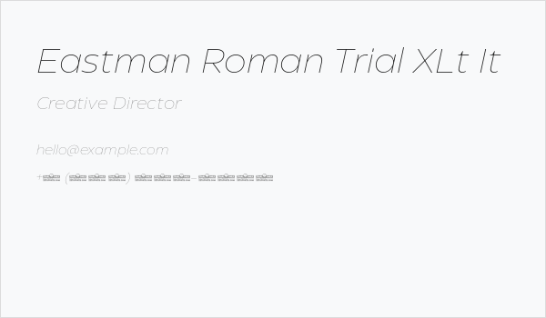Eastman Roman Trial XLt It Business Card