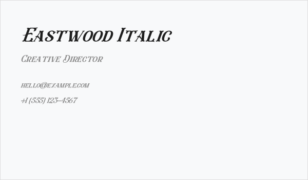 Eastwood Italic Business Card