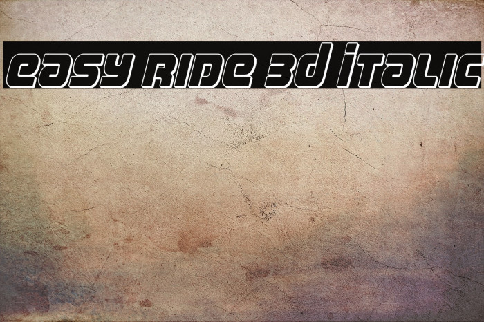 Easy Ride 3D Italic Example 1