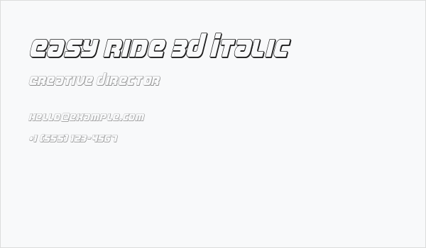 Easy Ride 3D Italic Business Card