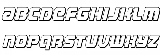 Easy Ride 3D Italic Schriftart Kleinbuchstaben