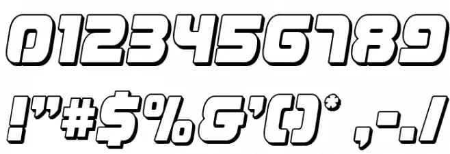 Easy Ride 3D Semi-Italic Font OTHER CHARS