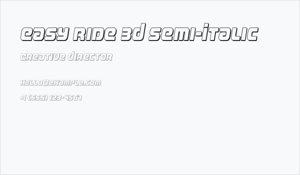 Easy Ride 3D Semi-Italic Business Card