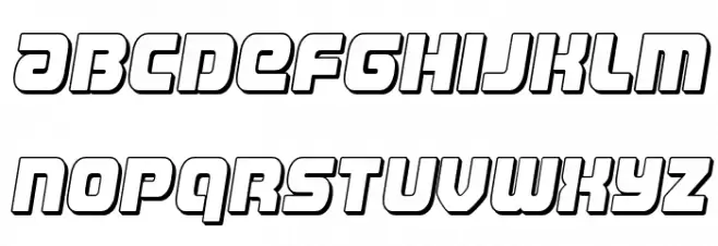 Easy Ride 3D Semi-Italic Font Litere mici