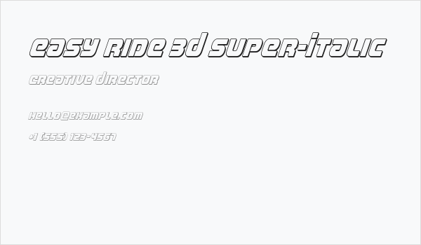 Easy Ride 3D Super-Italic Business Card