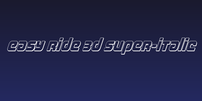 Easy Ride 3D Super-Italic Social Header