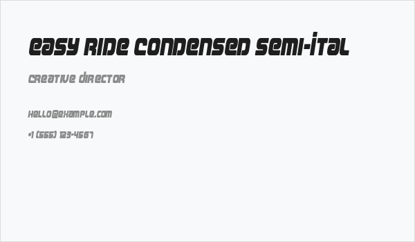 Easy Ride Condensed Semi-Ital Business Card