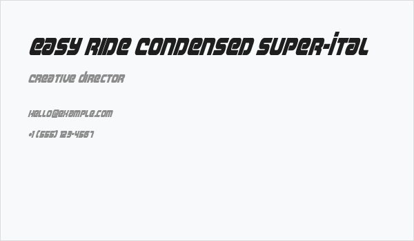 Easy Ride Condensed Super-Ital Business Card