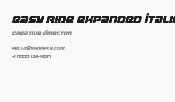 Easy Ride Expanded Italic Business Card