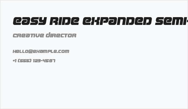 Easy Ride Expanded Semi-Italic Business Card