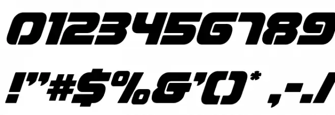 Easy Ride Expanded Super-Ital Font OTHER CHARS