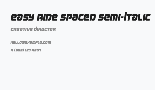 Easy Ride Spaced Semi-Italic Business Card