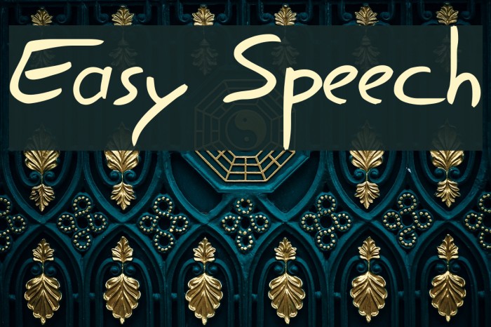 Easy Speech Font examples