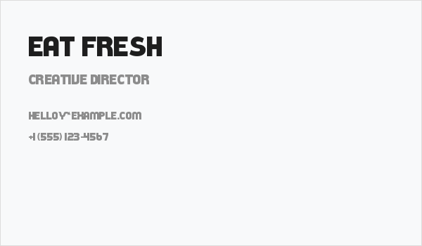 Eat Fresh Business Card