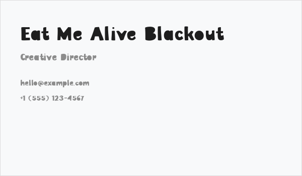 Eat Me Alive Blackout Business Card