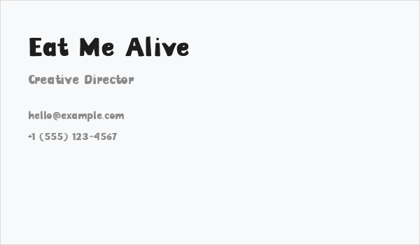 Eat Me Alive Business Card