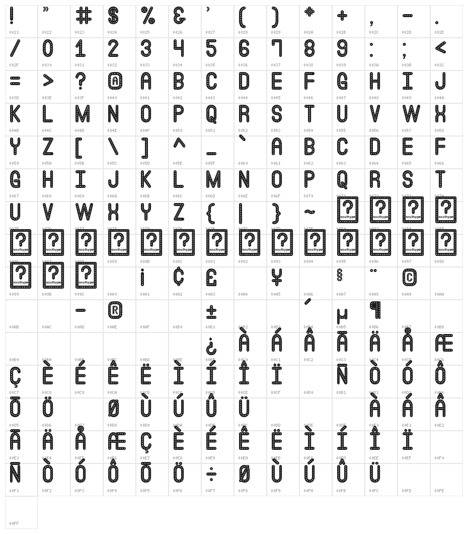 Eat at Joe's St Character Map