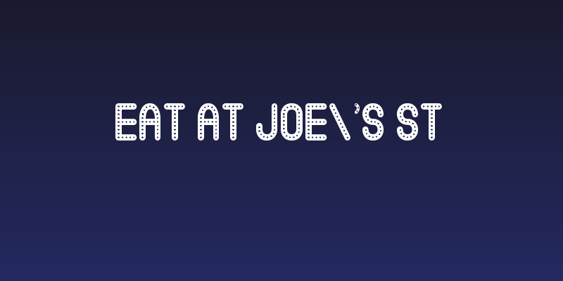 Eat at Joe's St Social Header