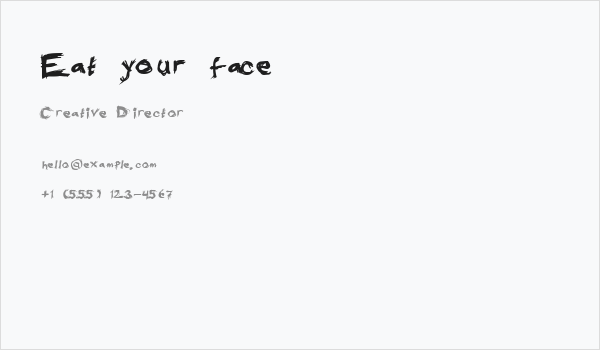 Eat your face Business Card