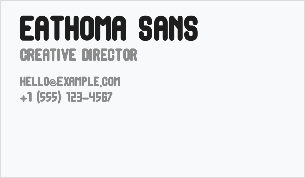 Eathoma Sans Business Card