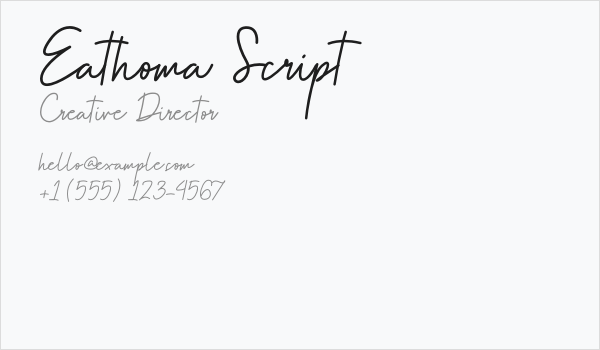 Eathoma Script Business Card