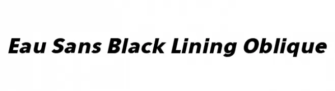 Eau Sans Black Lining Oblique  नि: शुल्क फ़ॉन्ट्स डाउनलोड