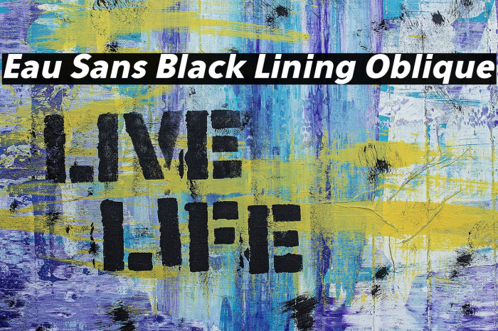 Eau Sans Black Lining Oblique Font examples