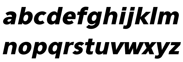 Eau Sans Black Lining Oblique Font LOWERCASE
