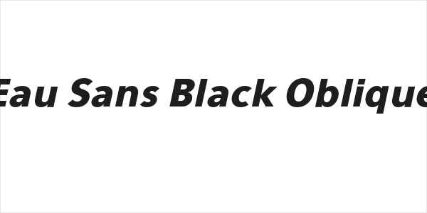 Eau Sans Black Oblique Logo