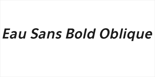 Eau Sans Bold Oblique Logo