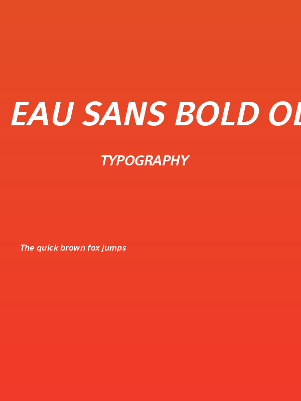 Eau Sans Bold Old-styled Figures Oblique Poster