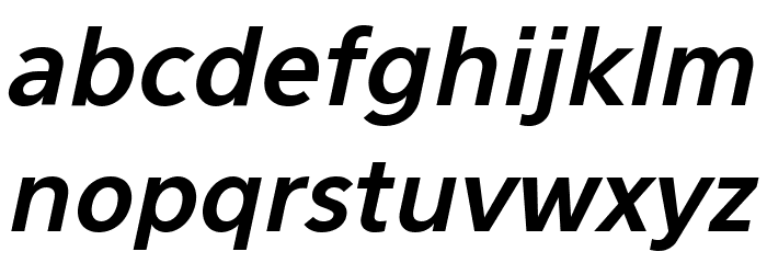Eau Sans Bold Old-styled Figures Oblique Font LOWERCASE