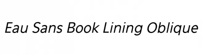 Eau Sans Book Lining Oblique  नि: शुल्क फ़ॉन्ट्स डाउनलोड