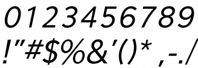 Eau Sans Book Lining Oblique Font OTHER CHARS