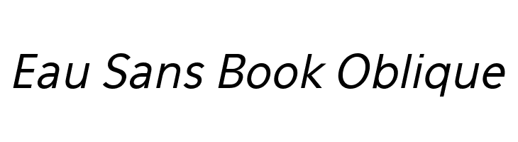 Eau Sans Book Oblique  Descarca Fonturi Gratis