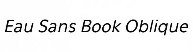Eau Sans Book Oblique  नि: शुल्क फ़ॉन्ट्स डाउनलोड