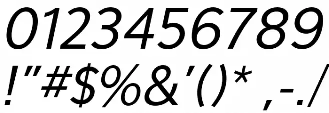 Eau Sans Book Oblique Font OTHER CHARS