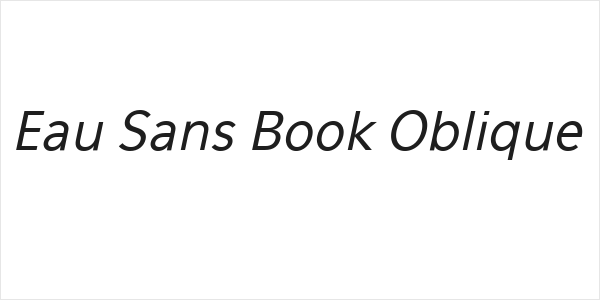 Eau Sans Book Oblique Logo