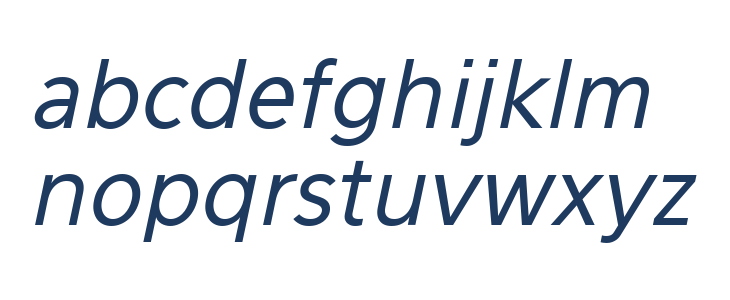 Eau Sans Book Oblique Lowercase